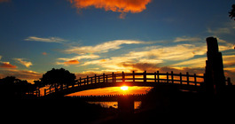 夕陽，後灣橋